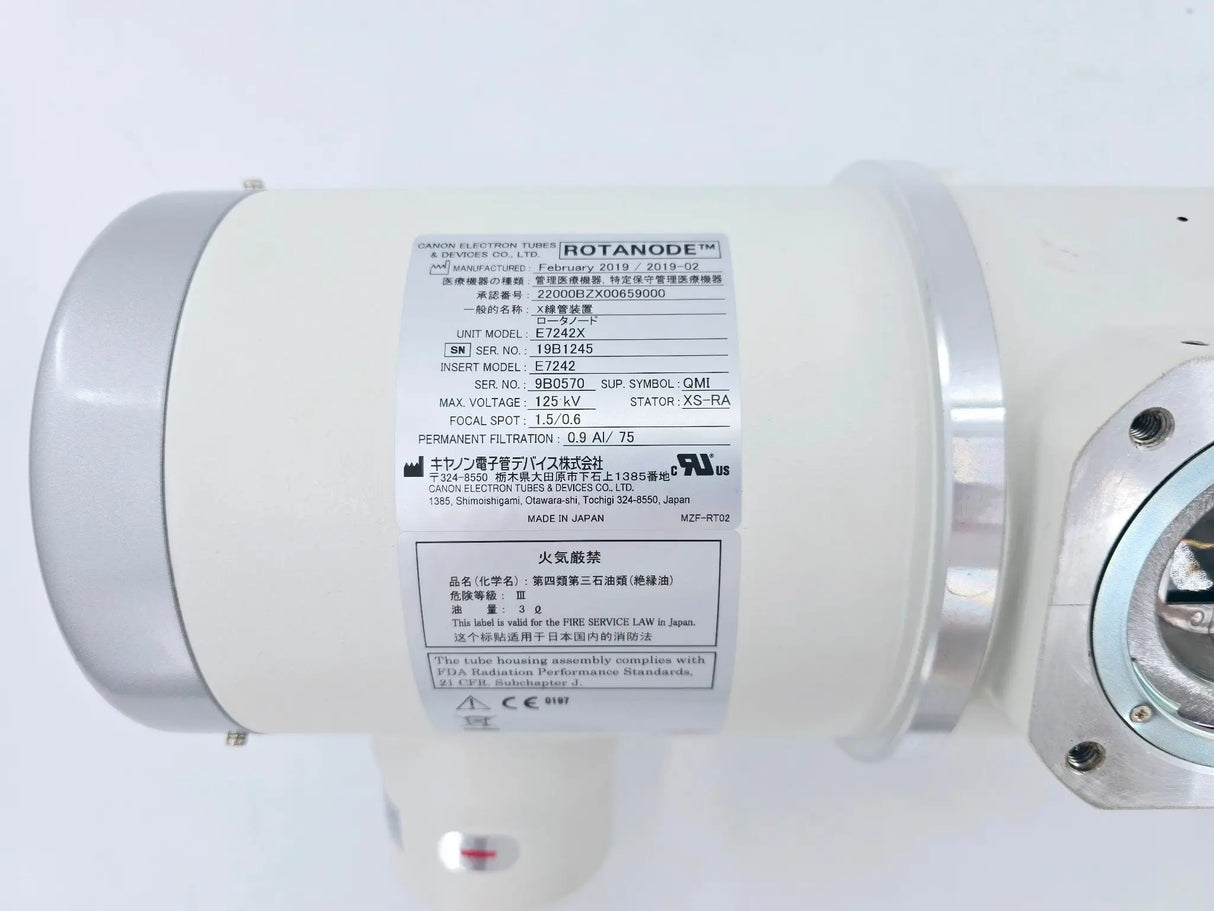 Canon Rotanode E7242X Imaging Tube MAN: 2019-04 Canon