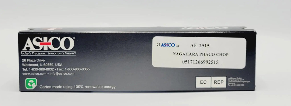 Astco AE-2515 Nagahara Phaco Chopper Ambidextrous Horizontal Ophthalmology New Astco