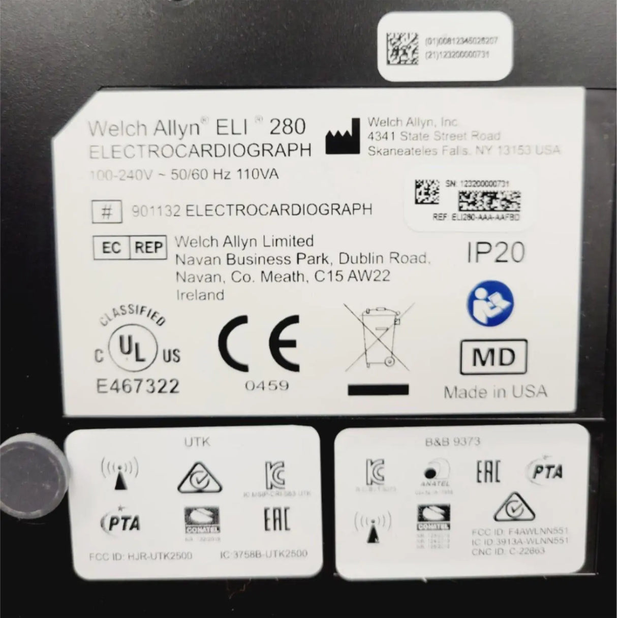 Welch Allyn ELi 280 12-Lead Multi-Channel Electrocardiograph & Cart Ver 2.4.1.8 Reconditioned Welch Allyn