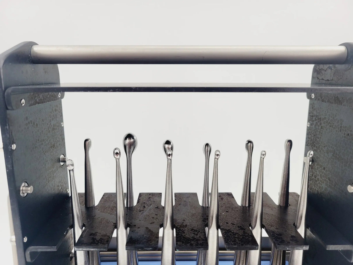 V Mueller Y-0101 Curette Set of 12 with Sterilization Rack Orthopedic V. Mueller