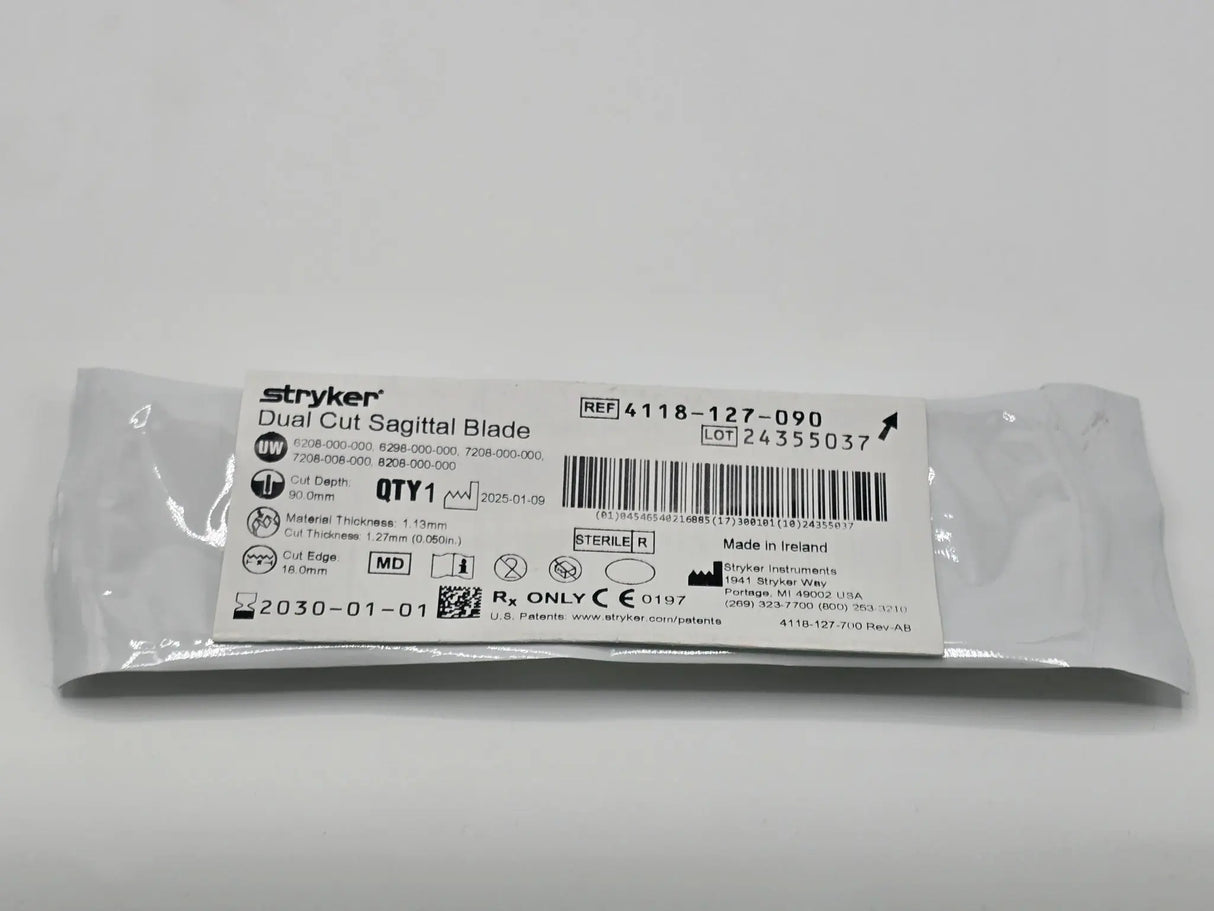 Stryker 4118-127-090 Dual Cut Sagittal Blade 90 x 1.13 x 18mm Stryker