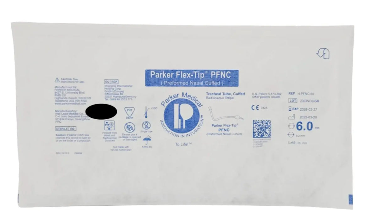 Parker Medical H-PFNC-60 Flex-Tip Performed Nasal Cuffed 6.0mm EXP: 03/2028 5BX Parker