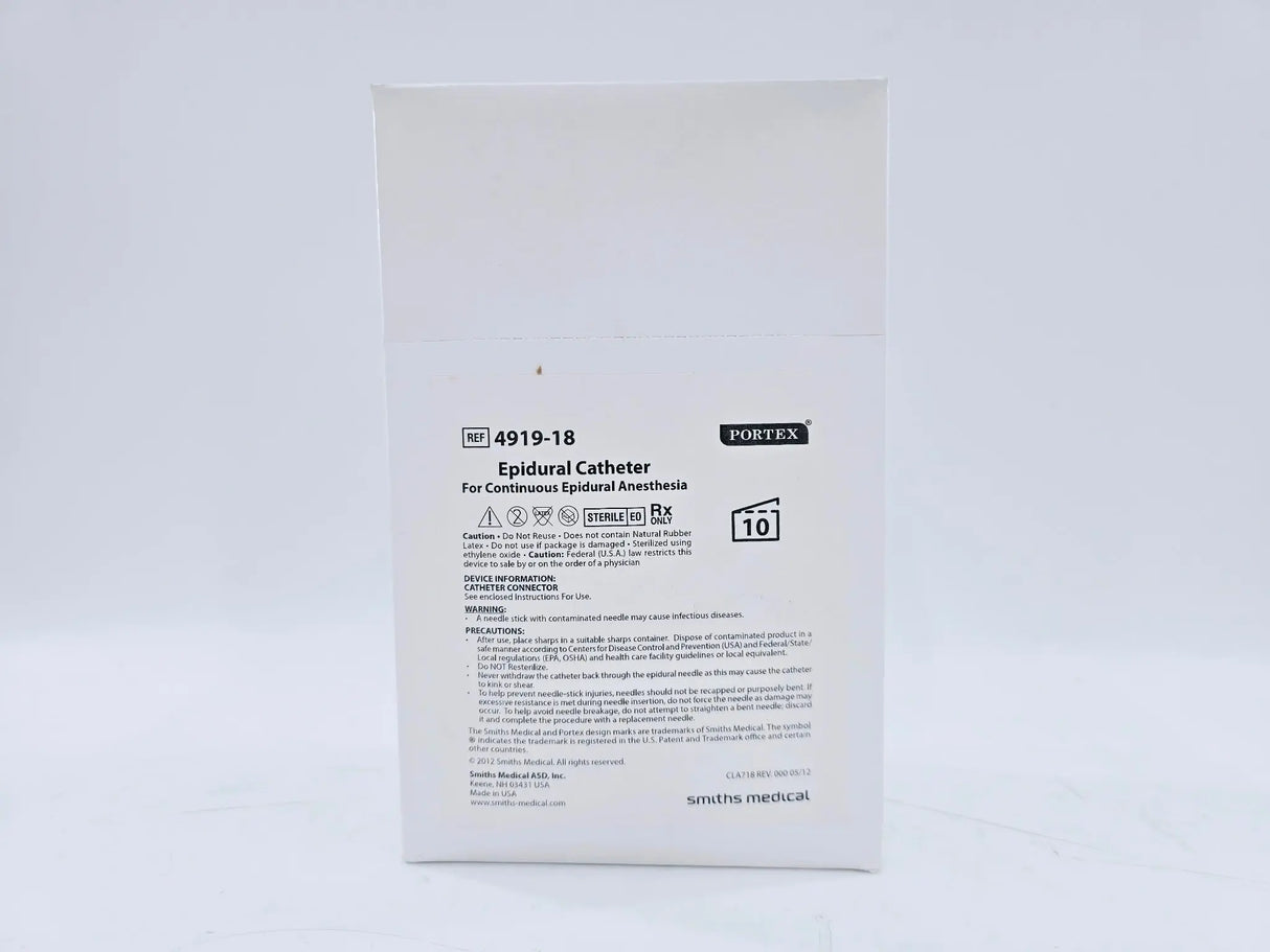 Portex 4919-18 Epidural Catheter Box of 10 Portex