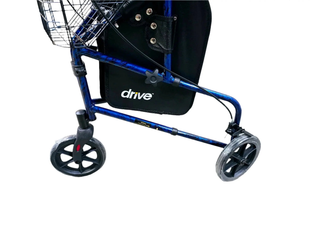 3-Wheel Walker Rollator w/ Basket Tray & Pouch Flame Blue (In store pick up) Drive
