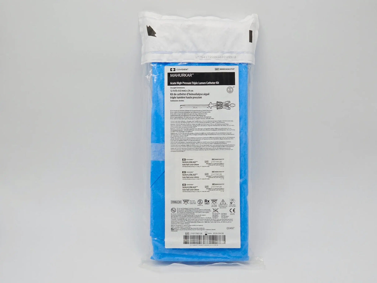Covidien 8888340637HP Acute High Pressure Triple Lumen Catheter Kit 4.0mm x 24cm Primis Medical