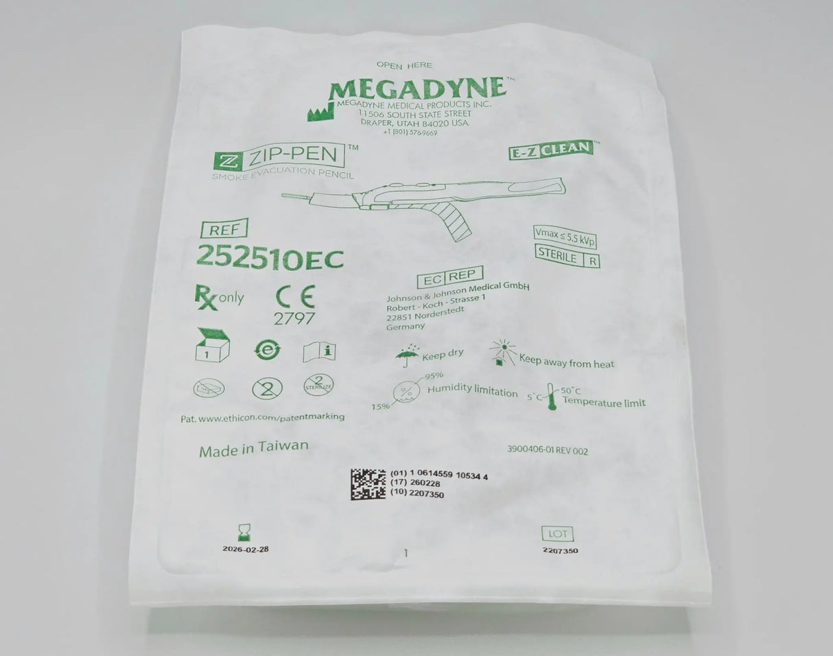 Megadyne 252510EC ZIP Pen Ergonomic Smoke Evacuation Pencil E-Z Clean NEW Primis Medical