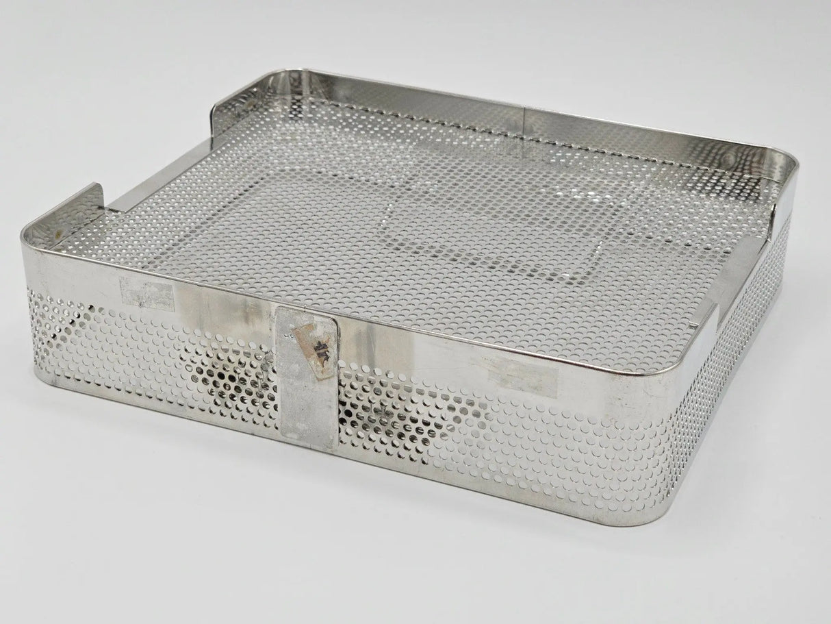 Small Stainless Steel Surgical Sterilization Basket 10.5 x 9 x 2.5 Unbranded