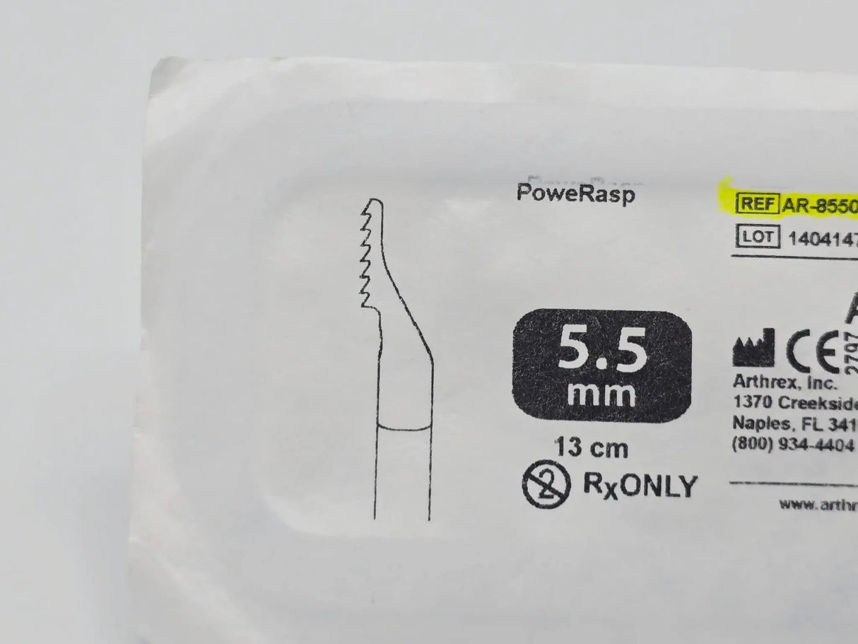 Arthrex AR-8550PR PoweRasp sterile shaver blade designed 5.5mm x 13cm Primis Medical