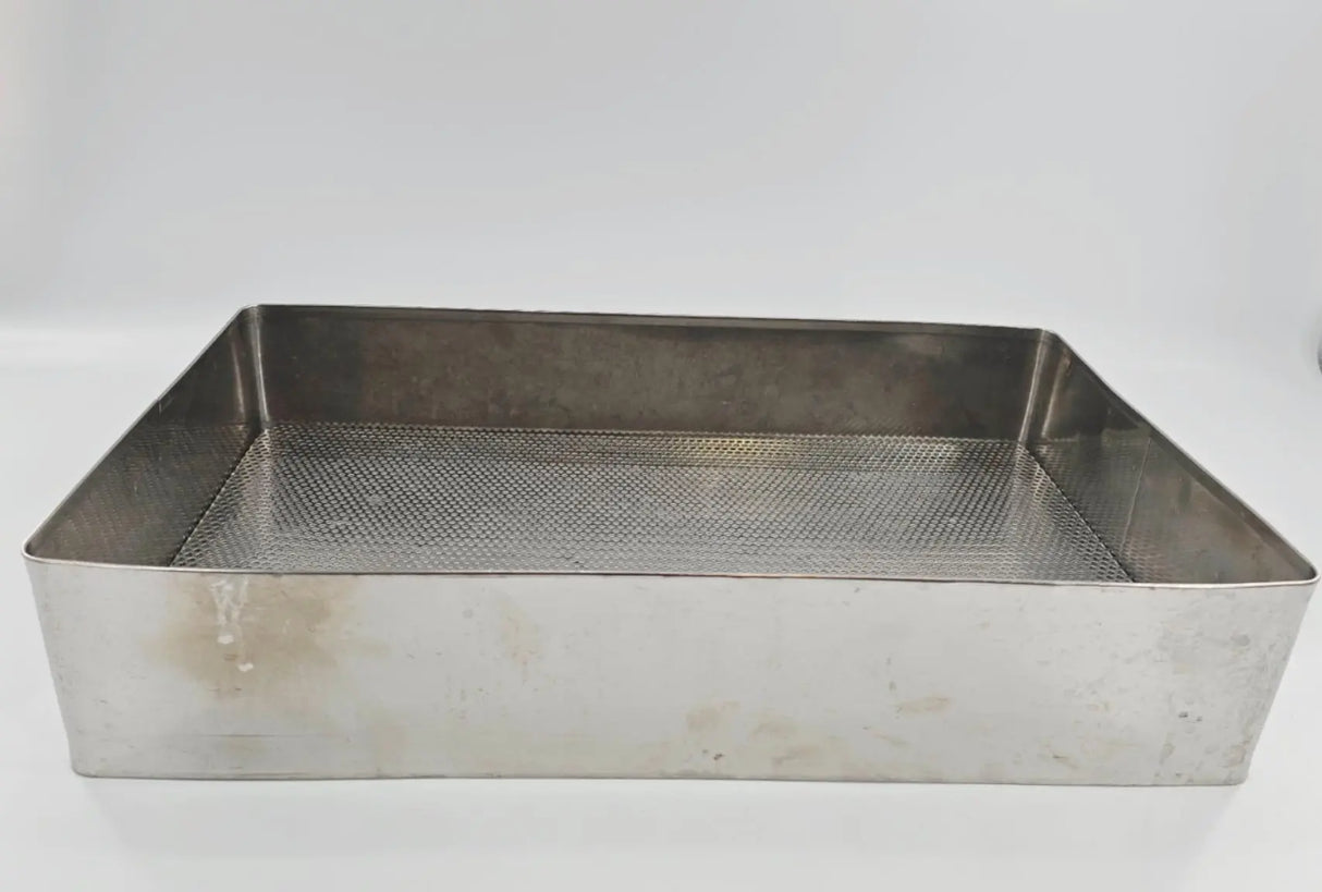 Stainless Steel Surgical Sterilization Tray Basket 18 x 11 x 4 with Handles Primis Medical