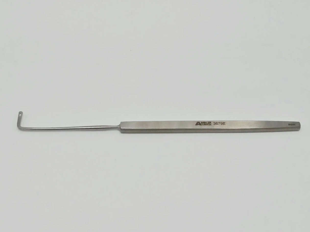 Ambler Surgical 3679E Gass Retinal Detachment Hook Graefe-Style Flattened 13.0mm Primis Medical