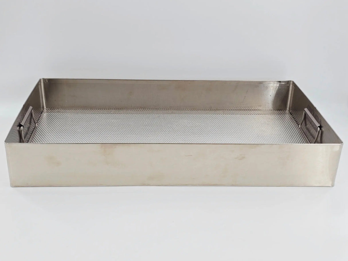 Surgical Sterilization Tray Basket w/ Handles 24"x13"x4" Stainless Steel Medical Primis Medical