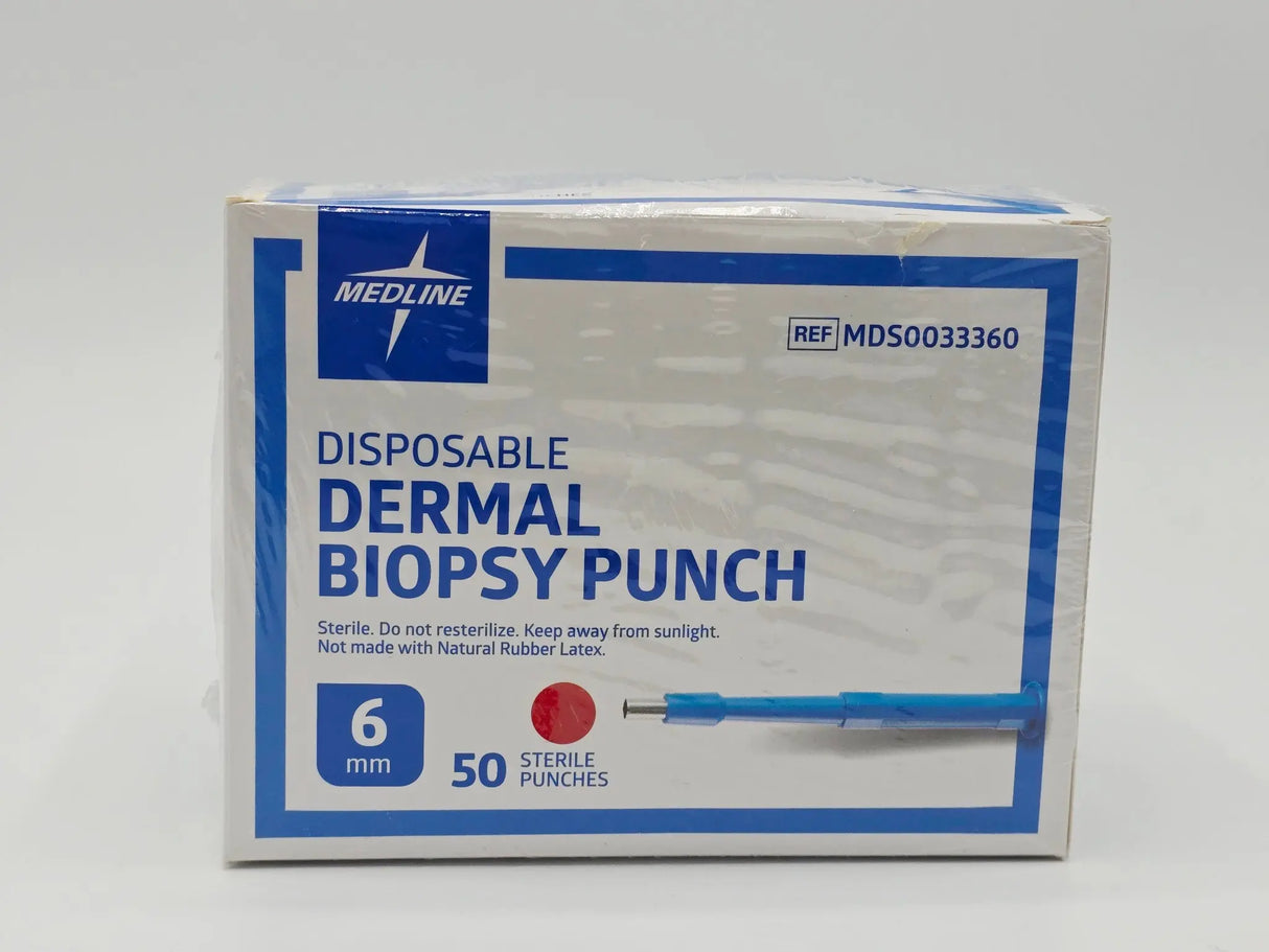 Medline MDS0033360 Disposable Dermal Biopsy Punch 6 mm Sterile 50/ Box Primis Medical