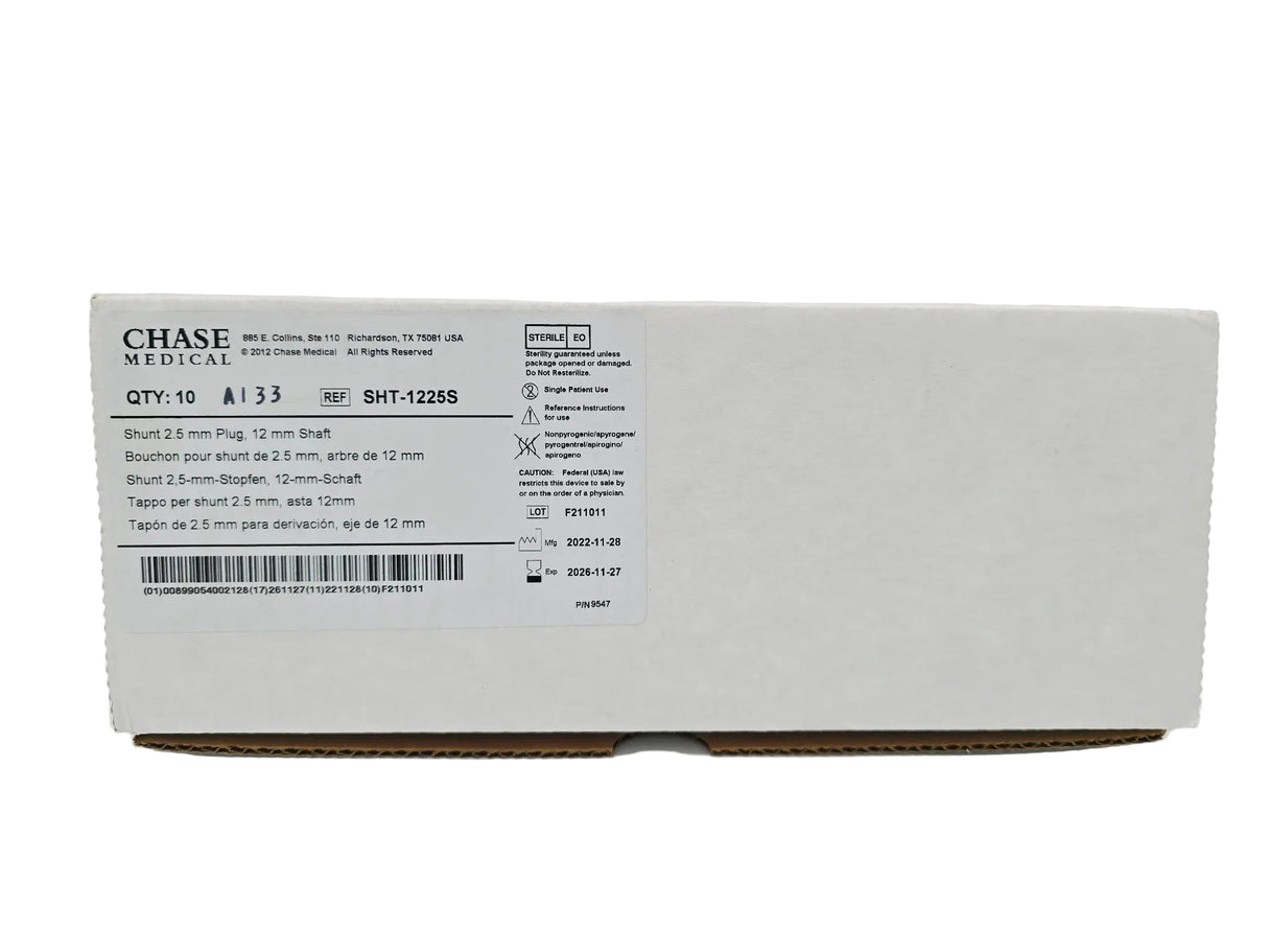 Chase Medical SHT-1225S Coronary Vessel Shunt 2.50mm Tapered Tip 12mm Shaft Primis Medical