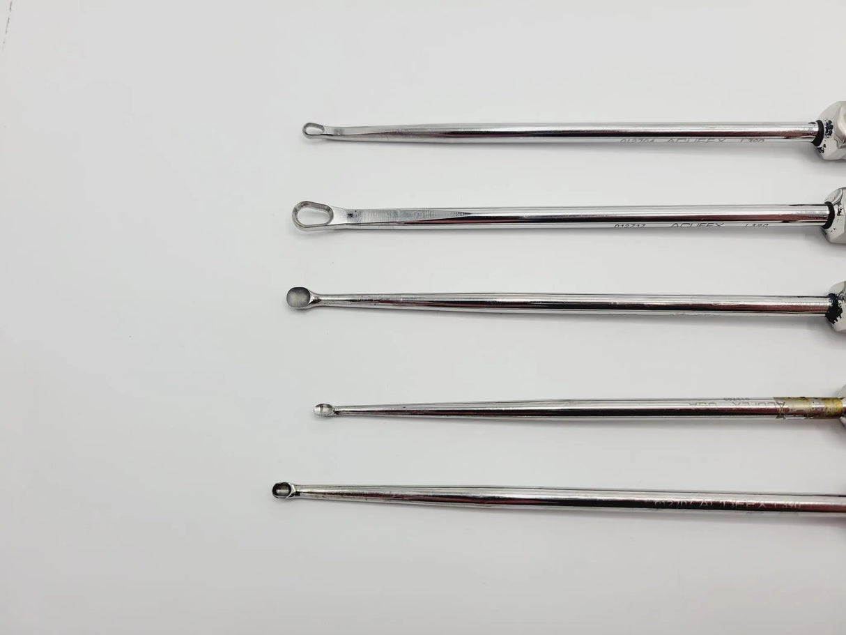 Acufex Curettes Regular & Ring w/ Sterilization Case Set of 5 Acufex