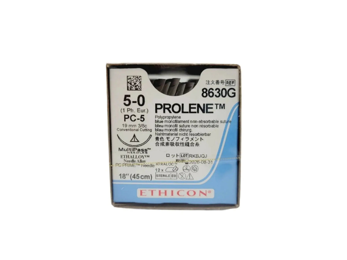 Ethicon 8630G 5-0 PROLENE BLUE 1X18" PC-5 Box of 12 Ethicon