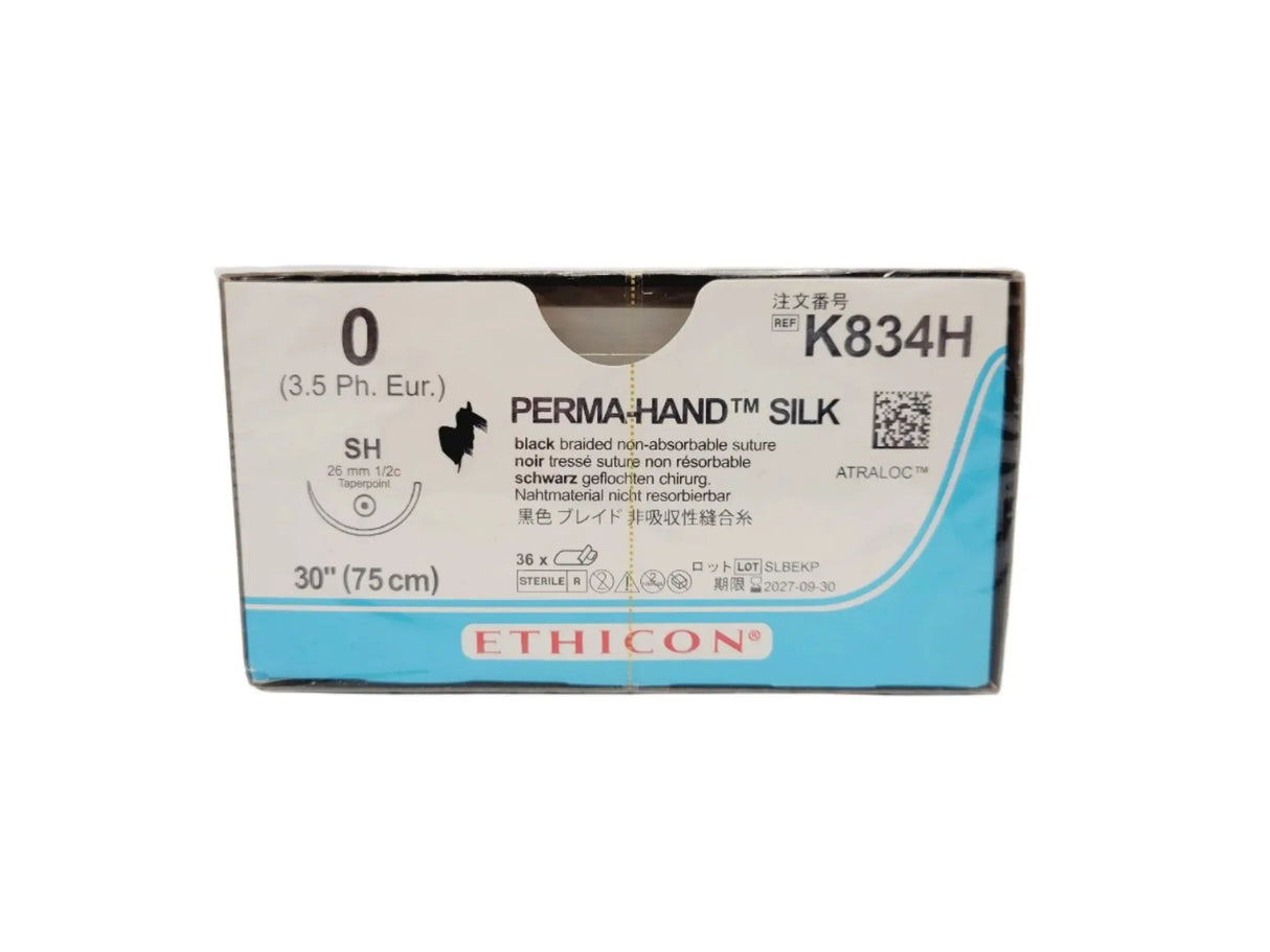 Ethicon K834H 0 PERMA HAND BLACK 1X30" SH Box of 36 Ethicon
