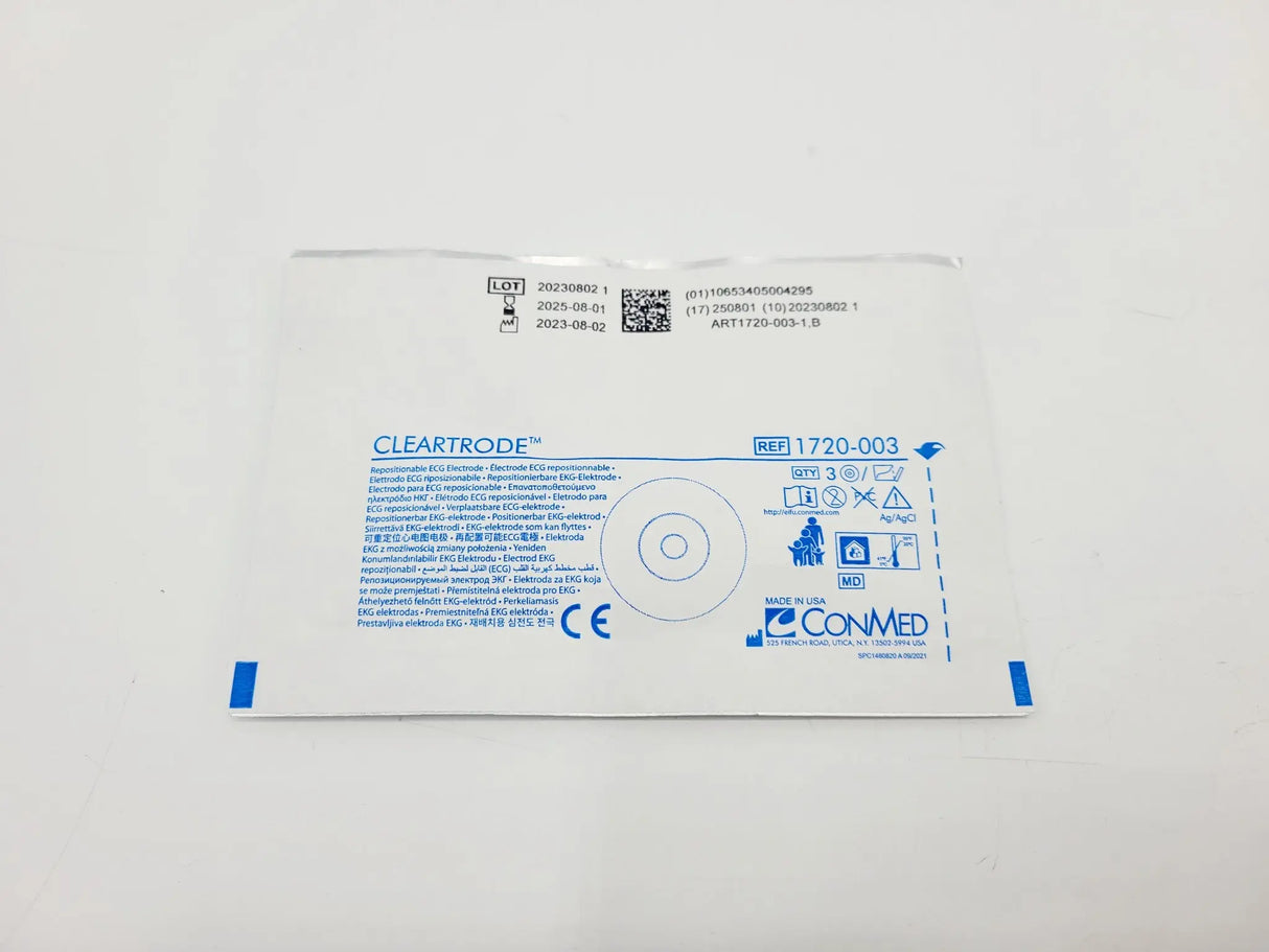 ConMed 1720-003 CLEARTRODE Repositionable ECG Electrode Box of 300 ConMed