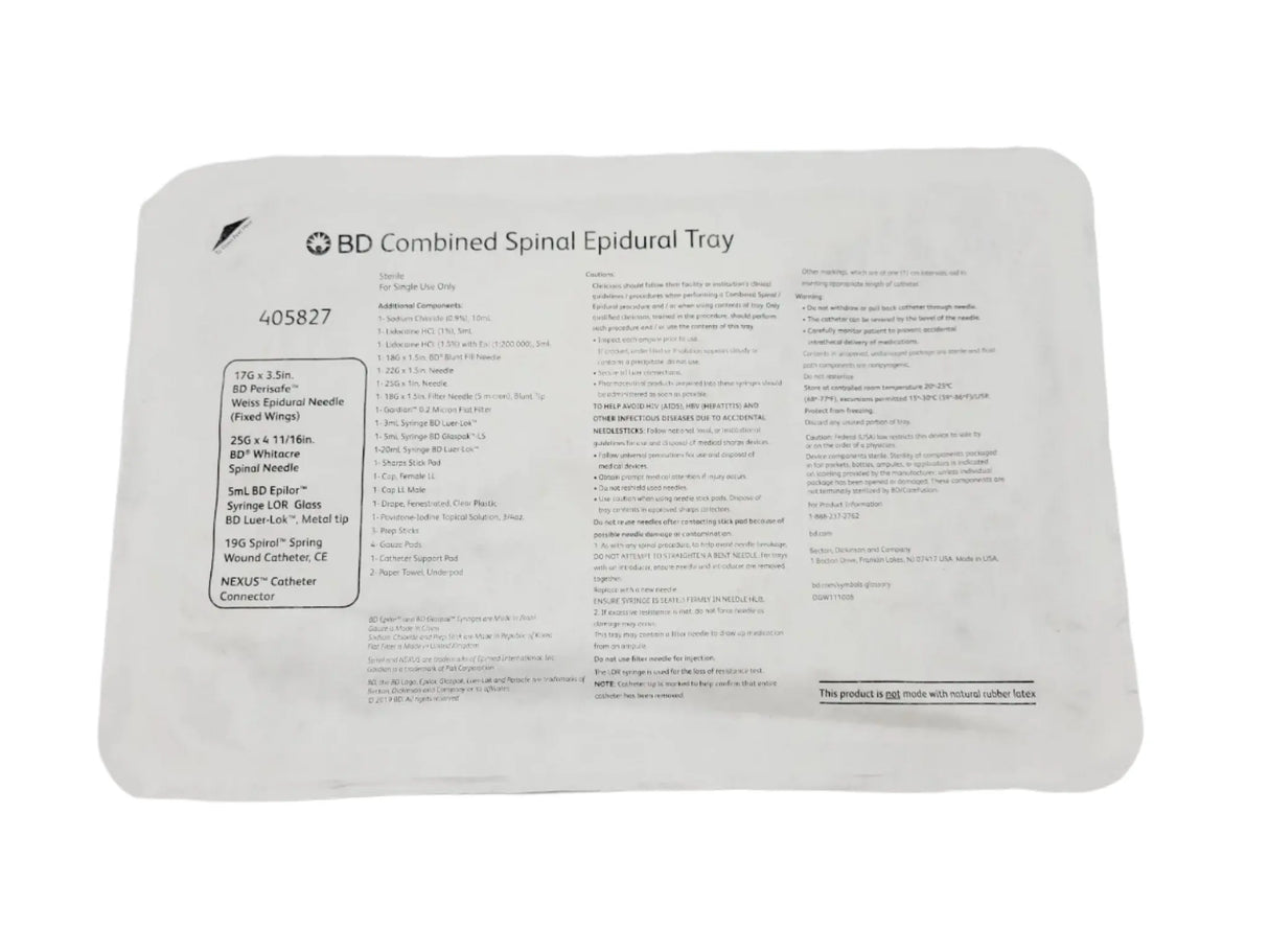 BD 405827 Combined Spinal Epidural Tray 16" BD