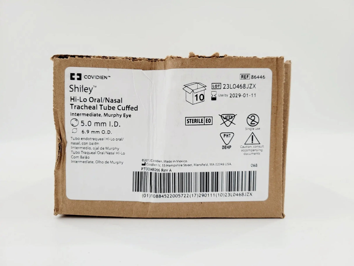 Covidien 86446 Shiley Hi-Lo Oral/Nasal Endo-Tracheal Tube Cuffed, 5mm I.D. Box of 10 Covidien