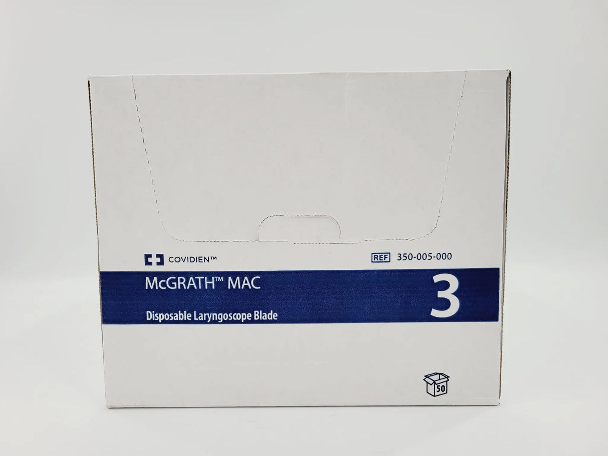 Covidien 350-005-000 McGRATH MAC 3 Disposable Video Laryngoscope Blade Box of 50 Covidien
