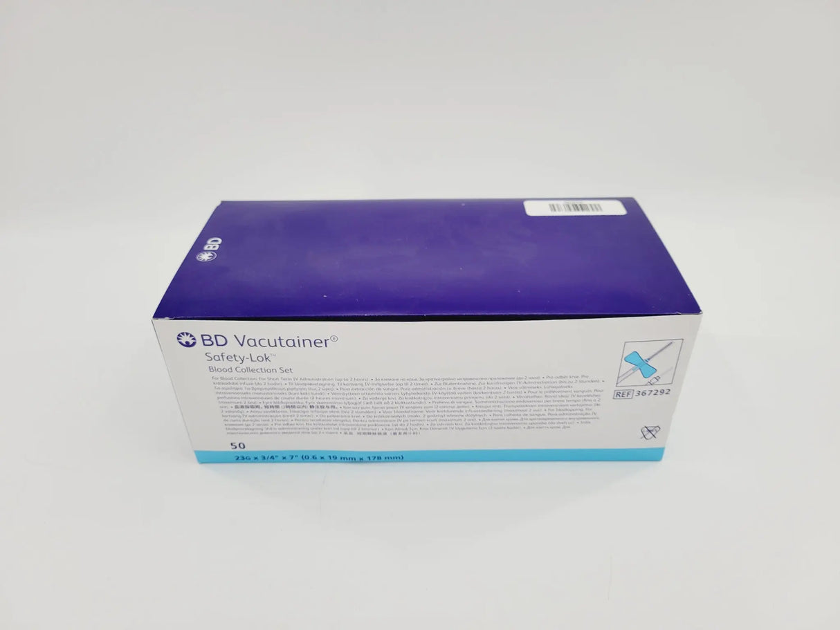 BD 367292 Vacutainer Safety-Lok Blood Collection Set 23G x 3/4" x 7" Box of 50 BD