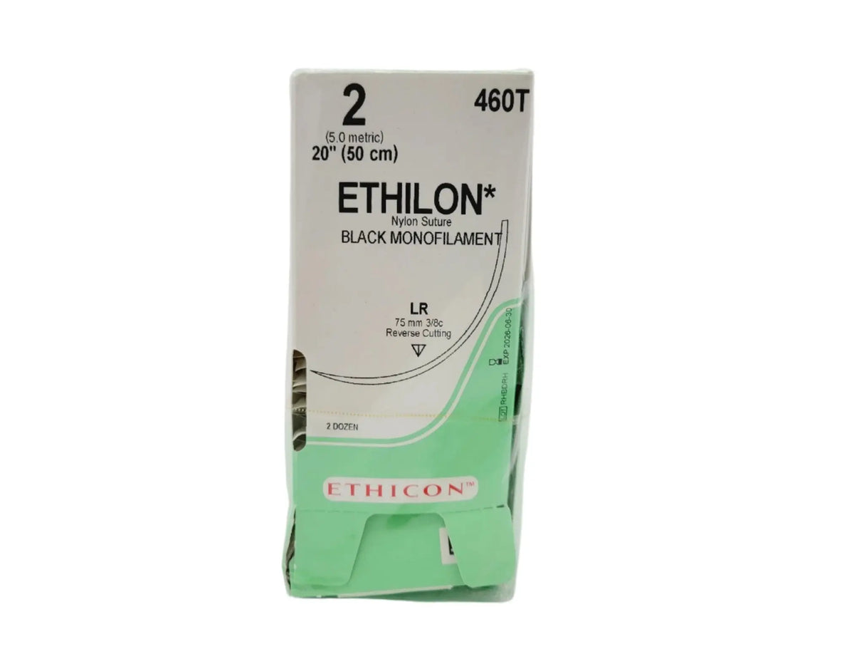 Ethicon 460T 2 ETHILON BLACK 1X20" LR Box of 24 Ethicon