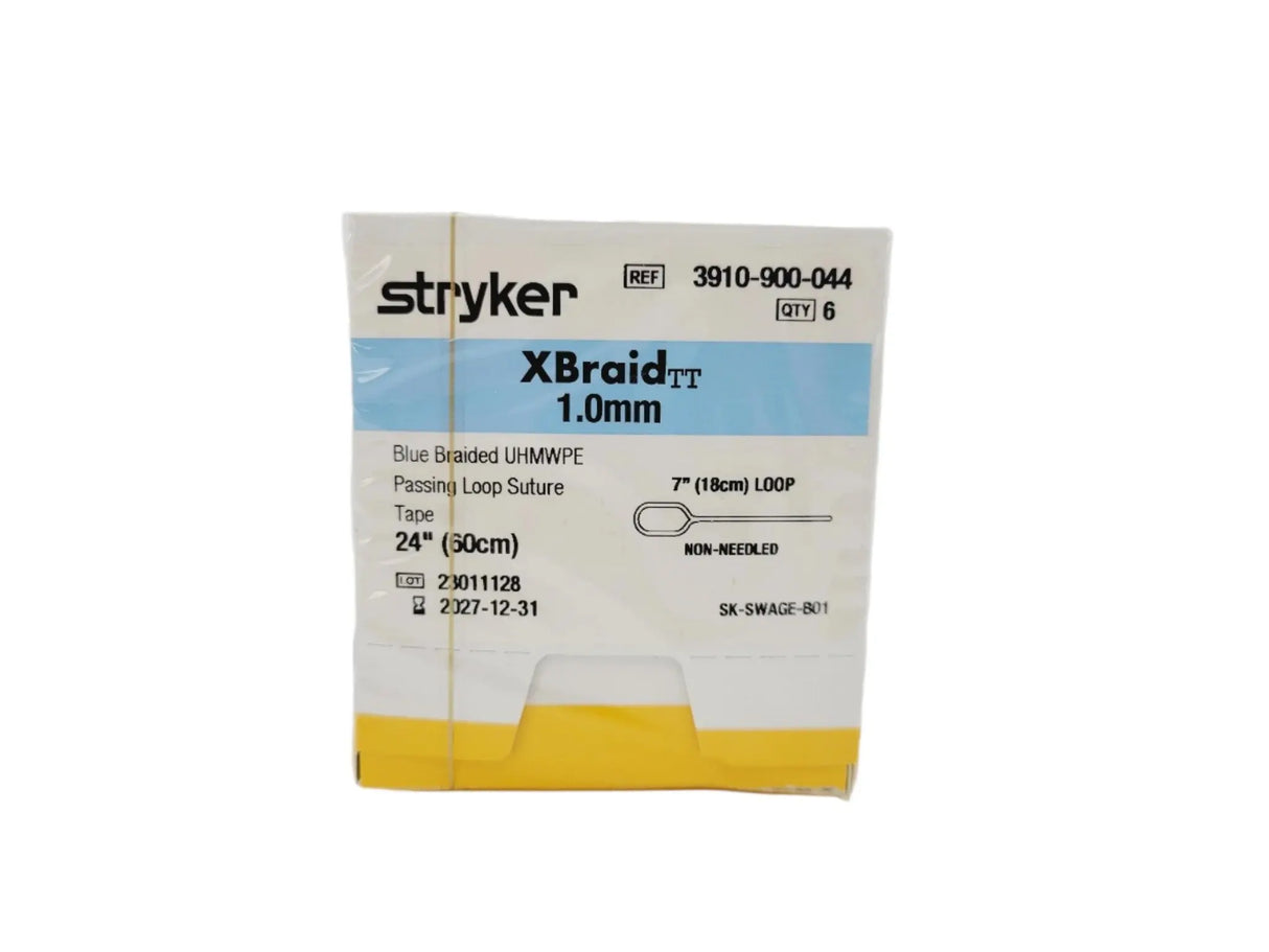 Stryker 3910-900-044 XBraid TT 7" Passing Loop Tape BLUE 24" 1.0mm Box of 6 Stryker