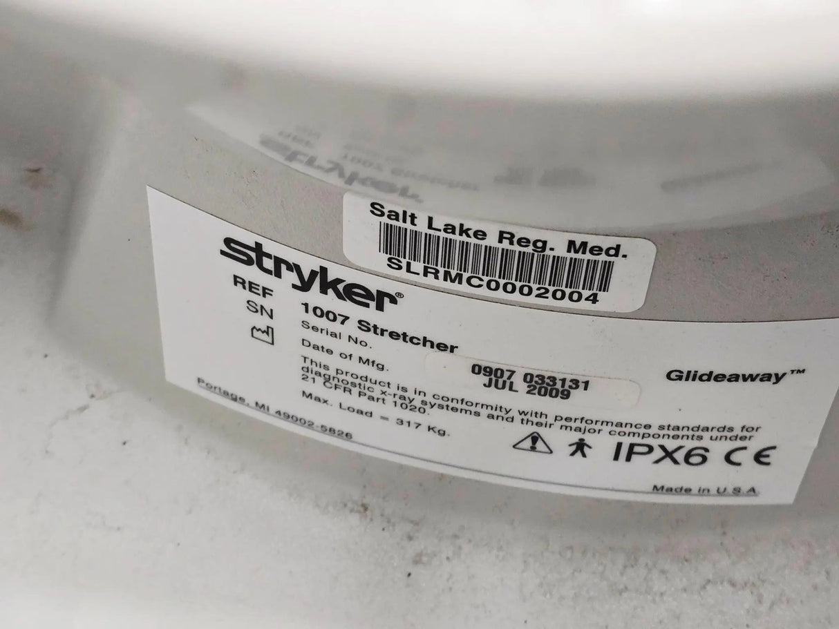 Stryker 1007 Glideaway M Series Stretcher Hospital Transport Gurney w/ Mattress Primis Medical