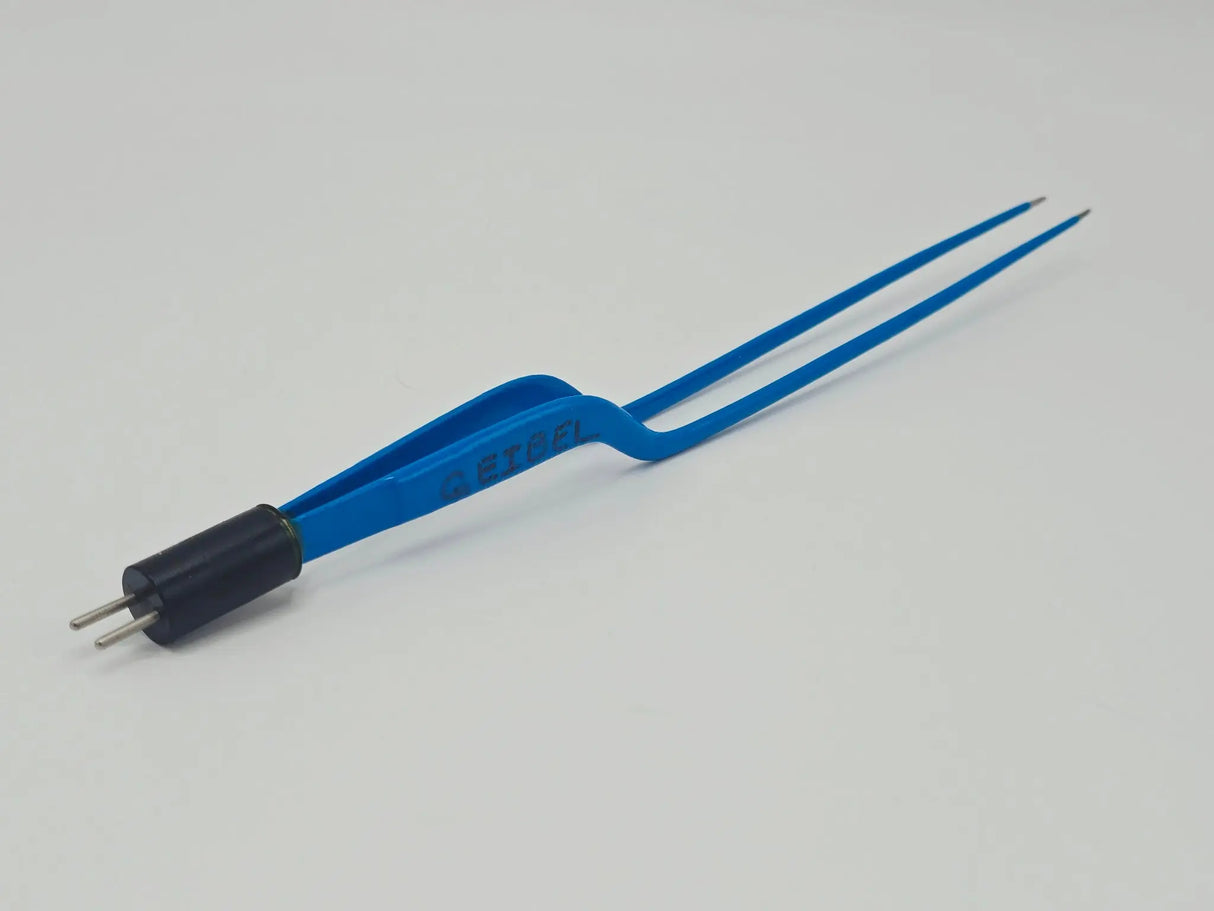 Bayonet Bipolar Forceps 11in Blue Insulated Reusable Electrosurgical Instrument Unbranded