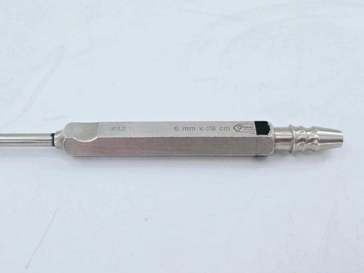 Grams #12 6mm x 28cm Angled Tip Large Handle Liposuction Cannula 16" Grams