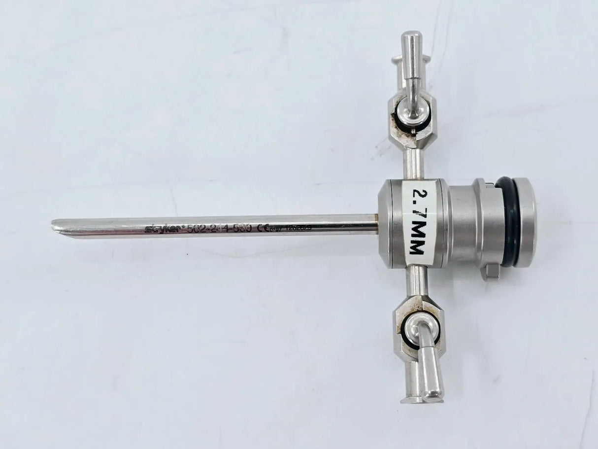 Stryker 502-244-560 4.0mm Cannula Dual Stopcocks w/ 502-244-500 Obturator 4-7/8" Stryker