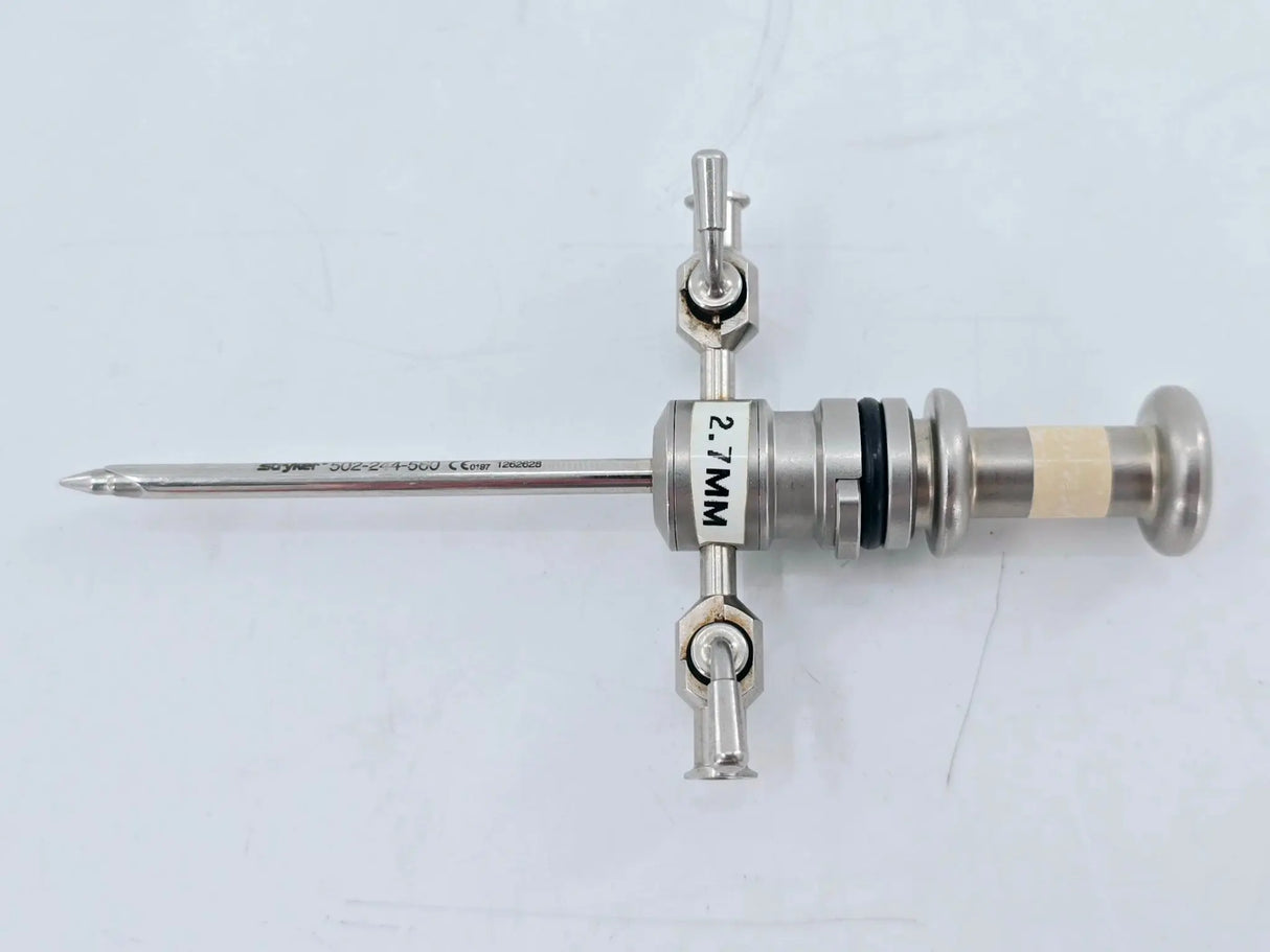 Stryker 502-244-560 4.0mm Cannula Dual Stopcocks w/ 502-244-500 Obturator 4-7/8" Stryker