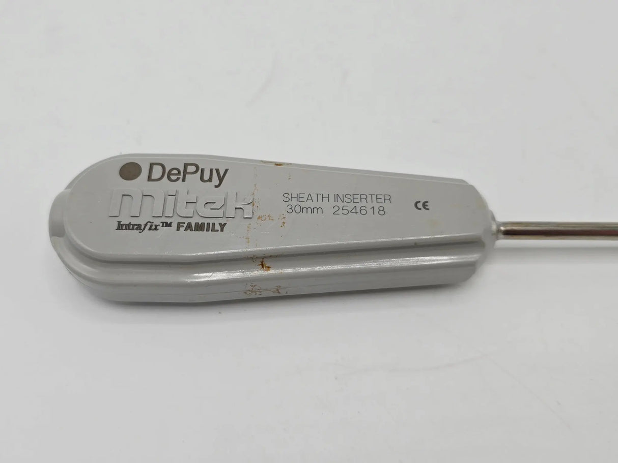 DePuy Mitek 254618 INTRAFIX 30mm Tibial Sheath Inserter Fixed Handle 12-3/8" DePuy