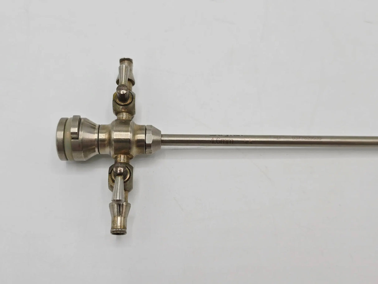 Stryker 0377-829-530 4.6mm Cannula Dual Stopcocks w/ 0377-829-502 Sharp Trocar Stryker