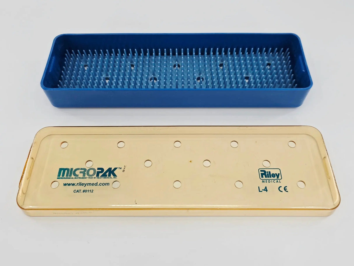 MicroPak 0112 Riley Instrument Sterilization Tray w/ Lid 2-1/2" x 9-3/4" x 1" Primis Medical