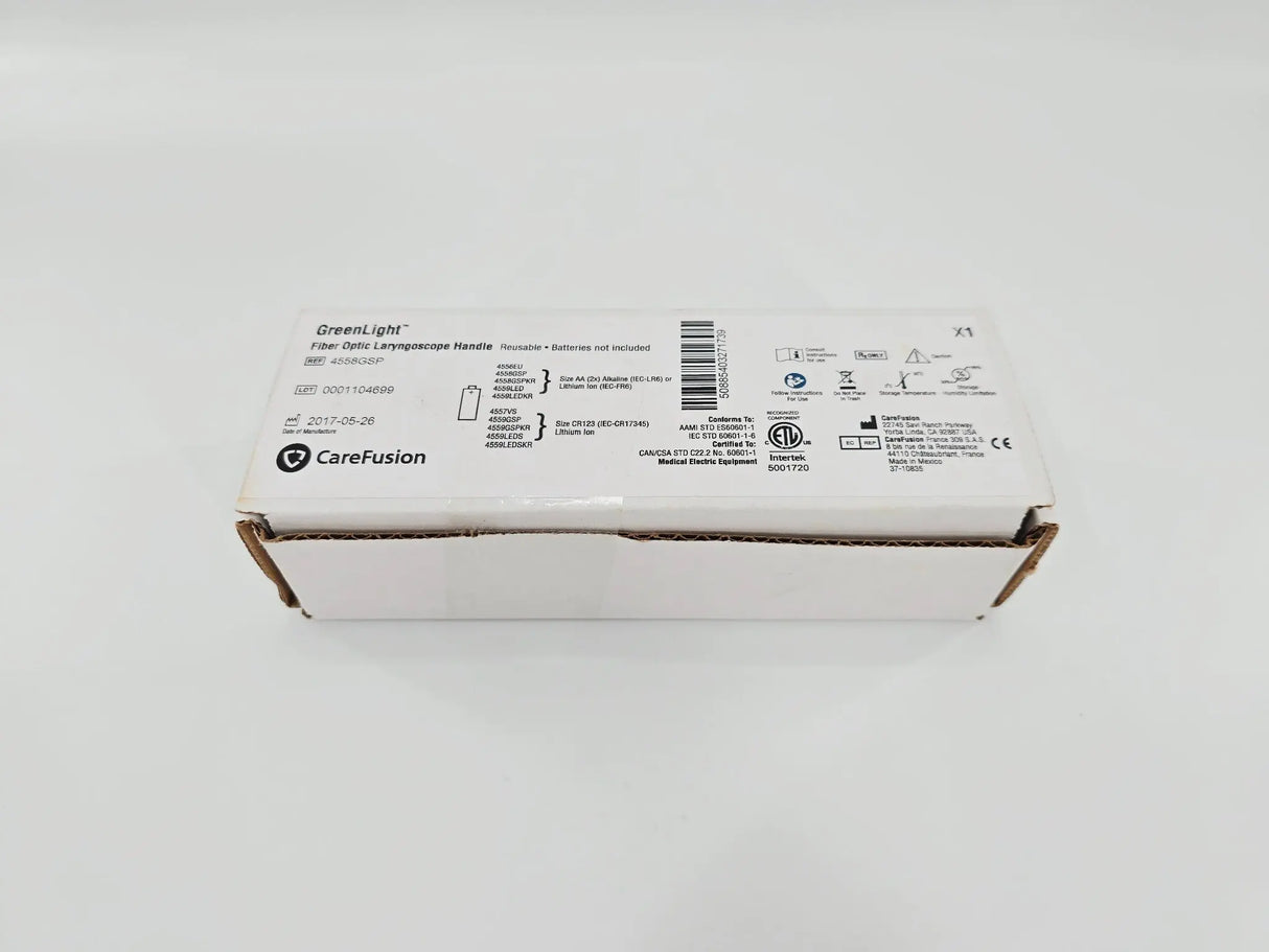 GE CareFusion 4558GSP Vital Signs Fiber Optic Laryngoscope Handle 6-5/8" Primis Medical