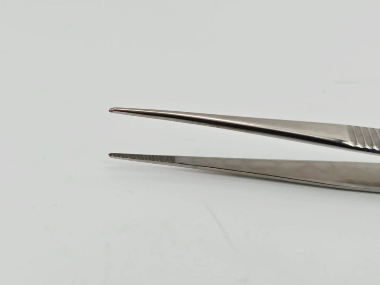 Storz E1404 Straight Heavy Serrated Dressing Forceps Ophthalmology 4" Primis Medical