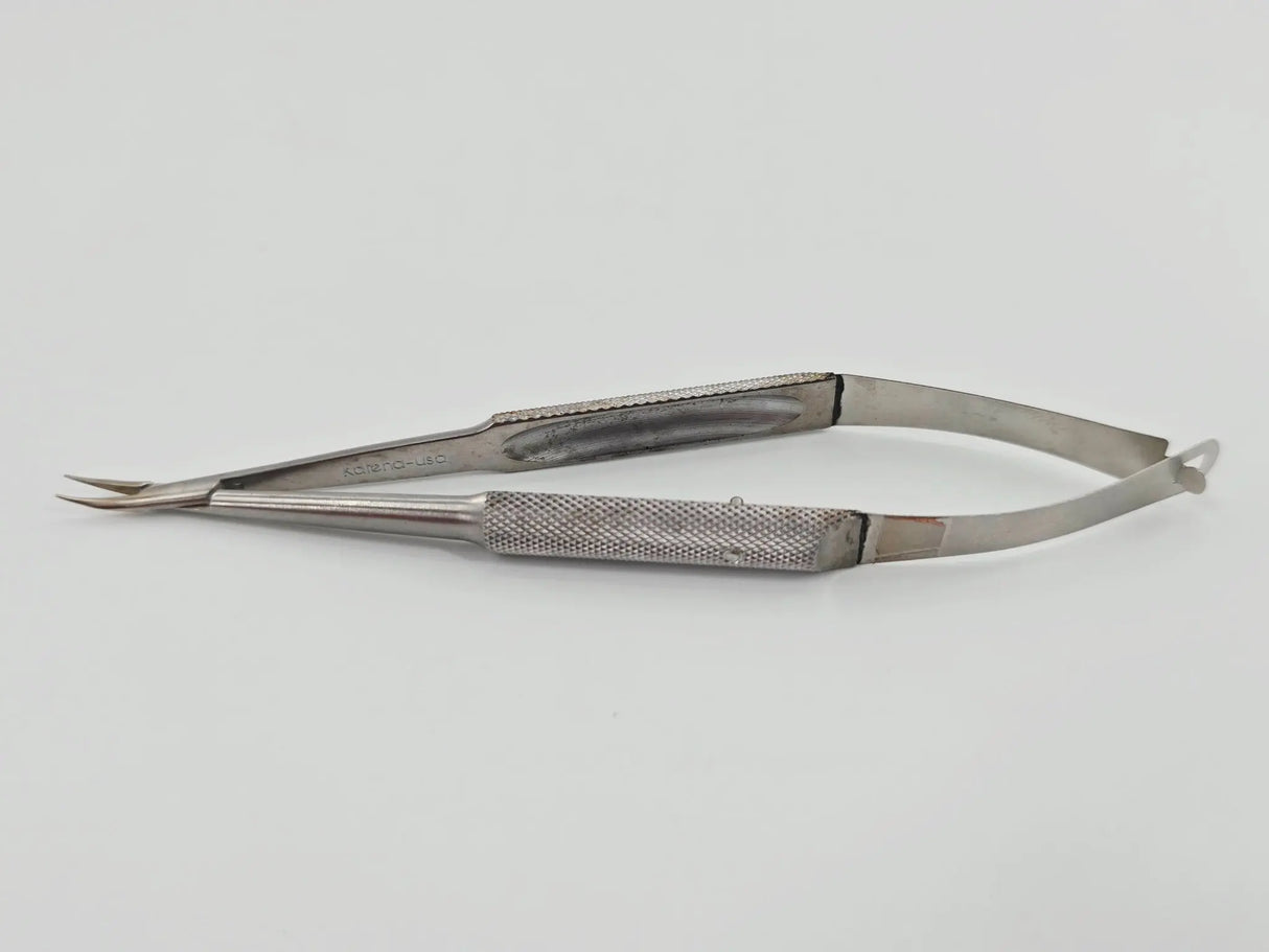 Katena K6-3310 Barraquer Needle Holder Curved w/o Lock Ophthalmology 5" Primis Medical
