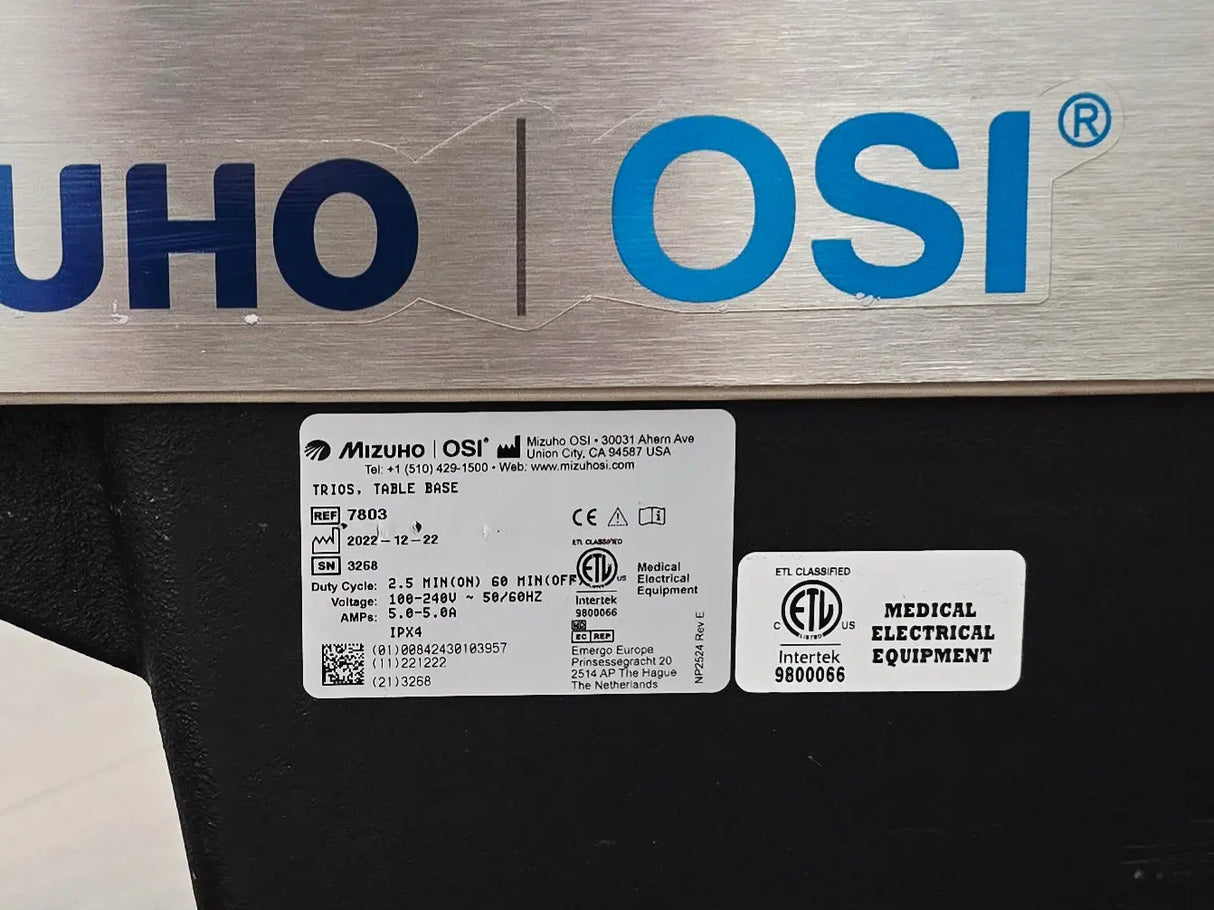 Mizuho OSI Trios Surgical Table System w/ Accessories and Cart Man. in 2022 Mizuho OSI