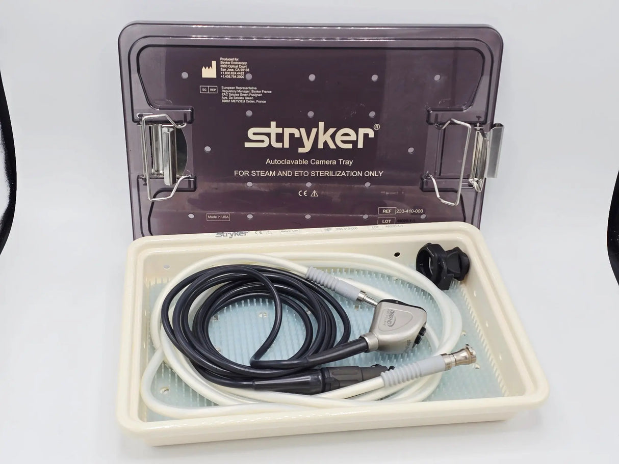 Stryker 1188 HD Camera Head, Coupler, Light Cable, Sterilization Tray Primis Medical