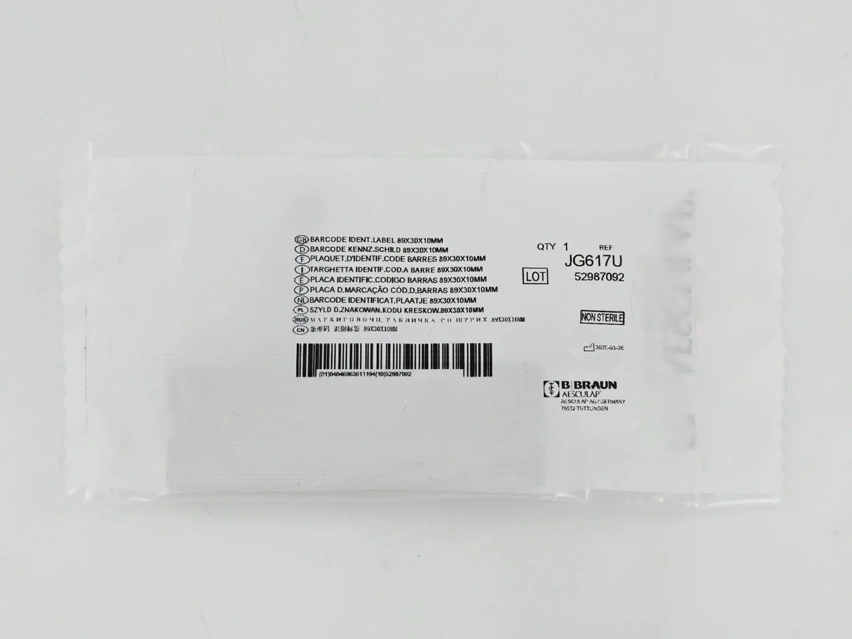 Aesculap JG617U Sterilization Barcode Identification Label 89mm x 30mm x 10mm Primis Medical