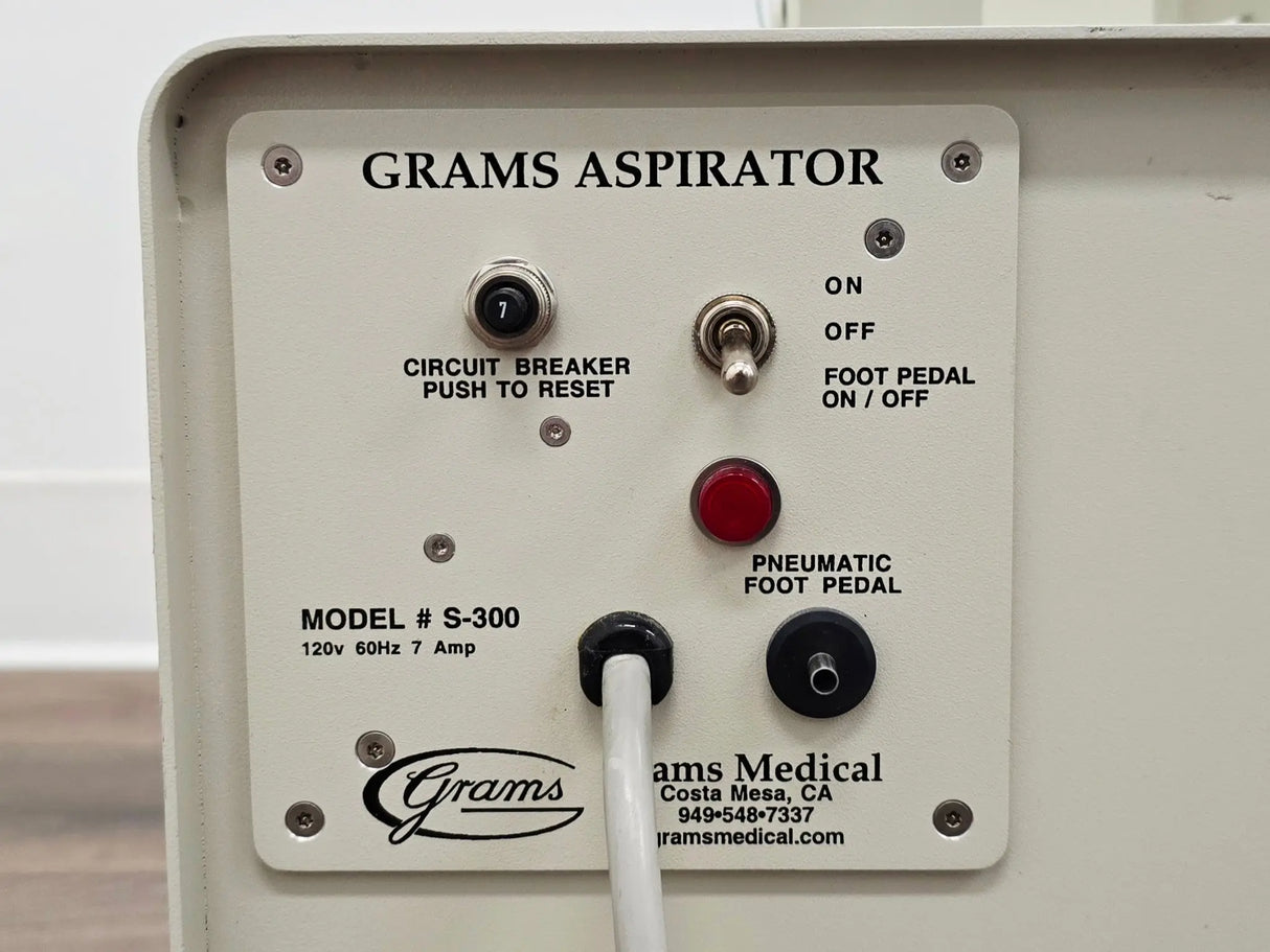 Grams Medical S-300 Surgical Liposuction Aspirator w/ Foot Pedal Tested Primis Medical