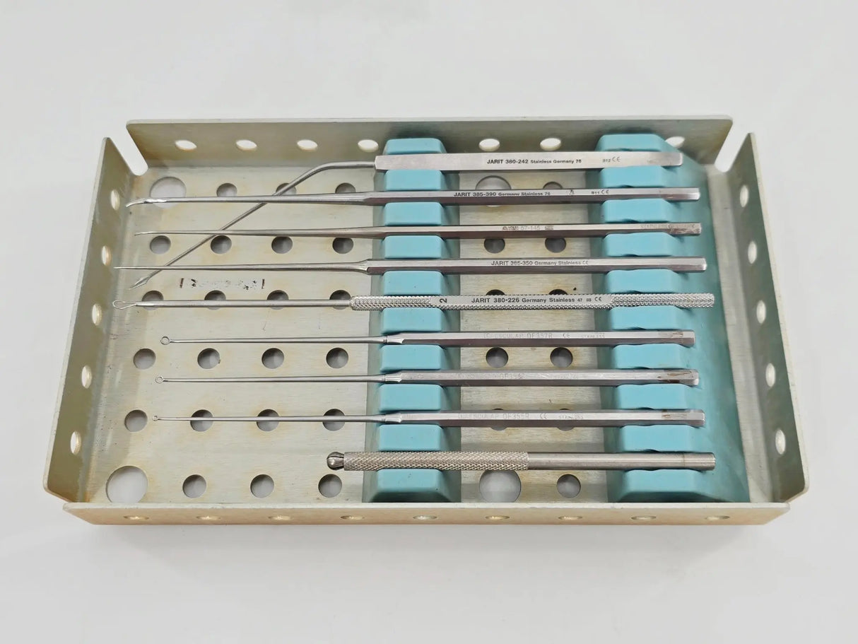 ENT Microsurgery 10-Piece Instrument Set w/ Tray Jarit Aesculap Ambler Surgical Primis Medical