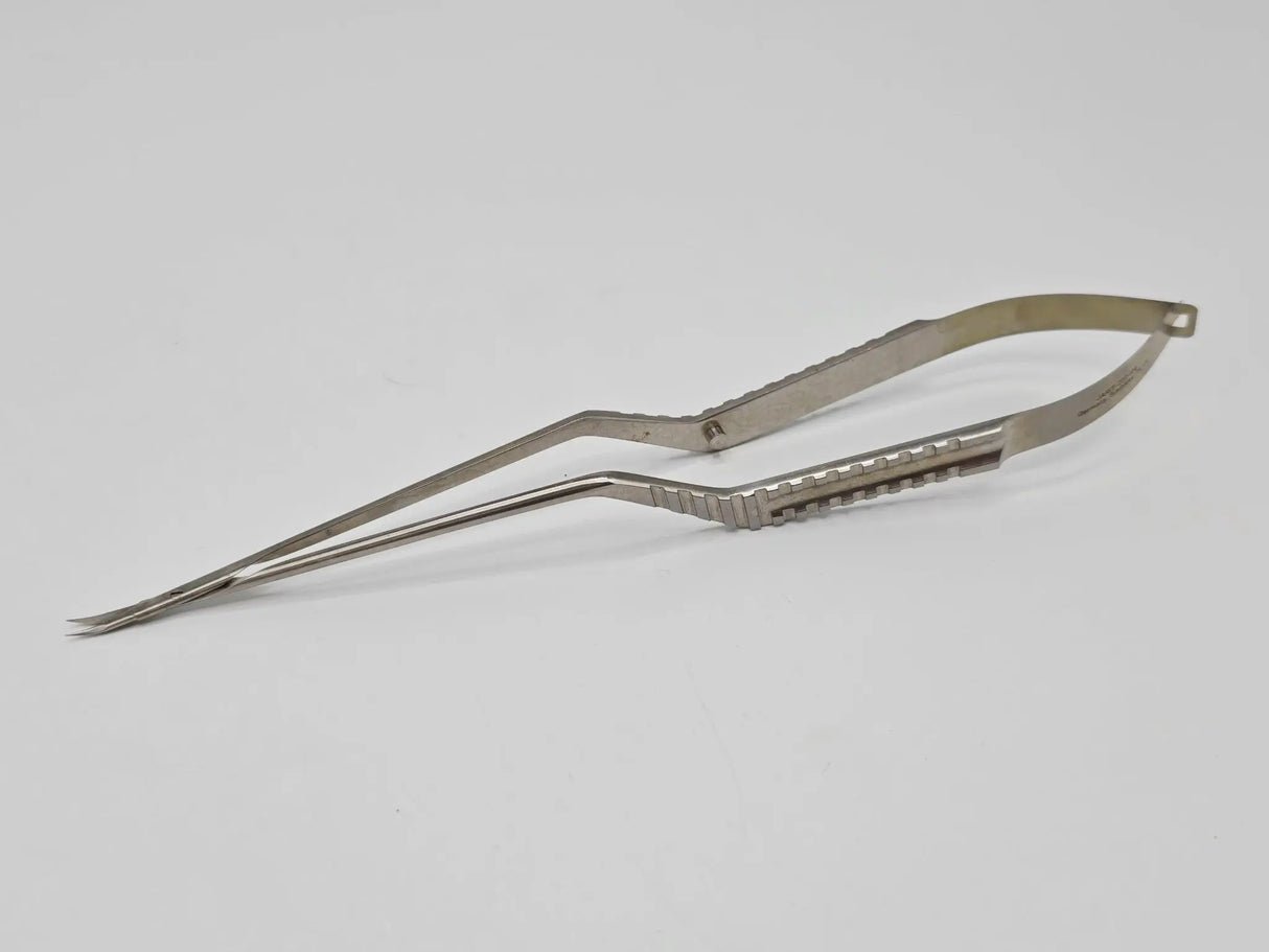 Jarit 277-104 Yasargil Scissors Bayonet Handle Curved 7.5mm Micro Blade ENT 9" Primis Medical
