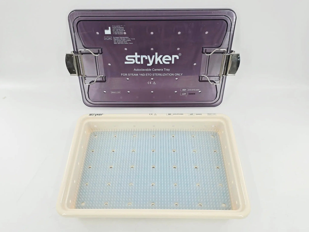 Stryker 233-410-000 Autoclavable Camera Tray Sterilization Case w/ Lid Primis Medical