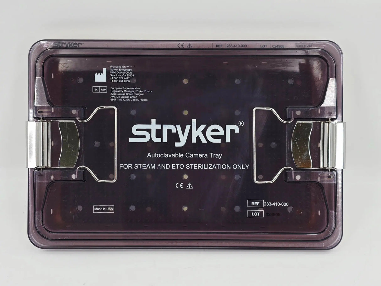 Stryker 233-410-000 Autoclavable Camera Tray Sterilization Case w/ Lid Primis Medical