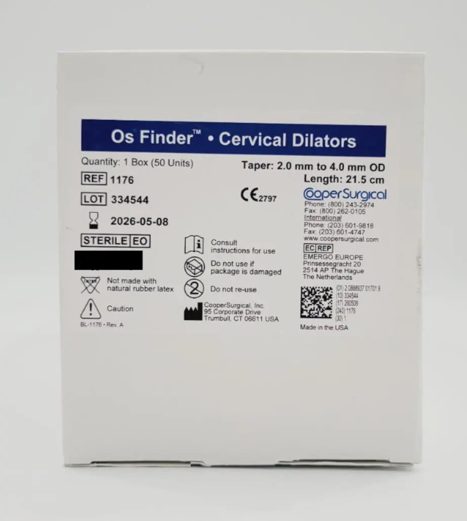 Cooper Surgical 1176 OS Cervical Dilator 2.0mm to 4.0mm 21.5cm BX/50 Cooper Surgical