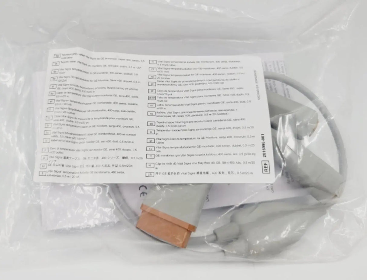 Vyaire 2016998-001 Vital Signs Temperature Cable for GE Monitors 400 Series Vyaire