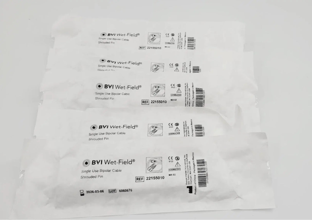 BVI 22155010 Wet Field Shrouded Pin Bipolar Cable Pack of 5 BVI