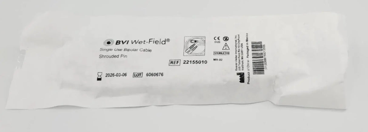 BVI 22155010 Wet Field Shrouded Pin Bipolar Cable Pack of 5 BVI